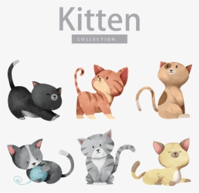 Cute Dog Illustration Cat Vector Kitten Cartoon Clipart - Cute Cat Clip Art, HD Png Download, Free Download