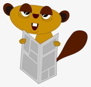 Animal, Cute, Funny, Newspaper, Reading - Cartoon Reading Newspaper Png, Transparent Png, Free Download