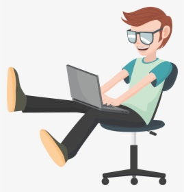 Picture Transparent Accountant Clipart Future - Man Using Laptop Animation, HD Png Download, Free Download