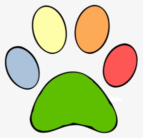 Paw Clip Art Colorful - Colorful Paw Prints Png, Transparent Png, Free Download