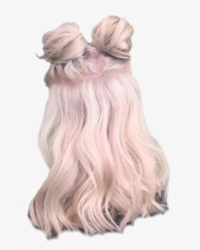 #hair #buns #bun #spacebuns #pastelaesthetic #pastel - Light Pink Hair Bun, HD Png Download, Free Download