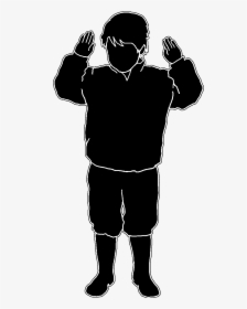 Black Cilhouette Kid White Line - Kids Silhouette Lines Png, Transparent Png, Free Download