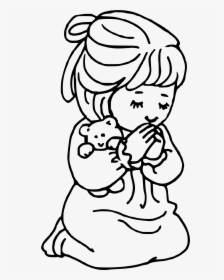 Clip Art Boy Black And White - Clip Art Black And White Praying, HD Png Download, Free Download