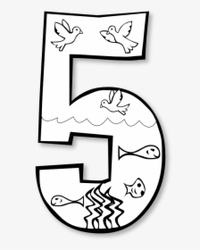 Black And White Numbers 1 Clipart Clipart Kid - Day 5 Creation Craft, HD Png Download, Free Download