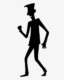 People Clipart Shadow Free - Silhouette Cartoon Man Pointing, HD Png Download, Free Download