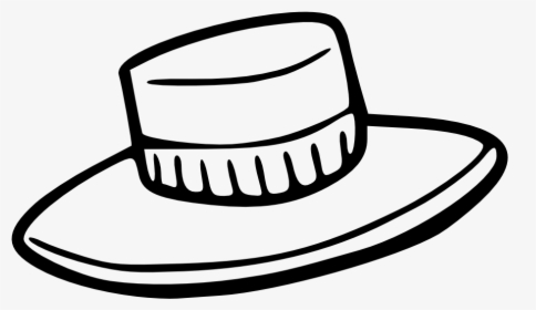 Hats Png Black And White - Sun Hat Clipart Black And White, Transparent Png, Free Download