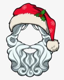 Santa Hat Female - Cartoon Santa Hat And Beard, HD Png Download, Free Download