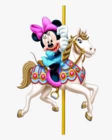 Minnie On Horse, Minnie On Carousel - Minnie Mouse On A Horse, HD Png Download, Free Download