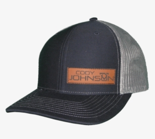Navy And Silver Hat With Leather Patch - Baseball Cap, HD Png Download, Free Download