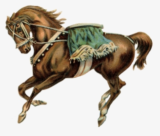 Circus Horse Green Saddle - Horse With Saddle Png, Transparent Png, Free Download