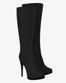 Female Black Boots Png Clipart - Long Black Boots Transparent, Png Download, Free Download