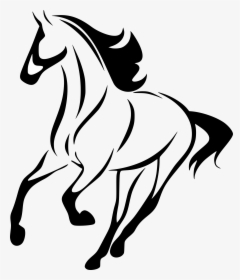 Horses Clip Library - Simple Running Horse Drawing, HD Png Download, Free Download