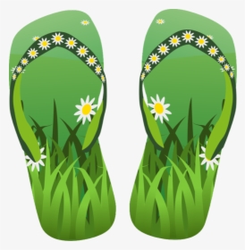 Summer Clipart Sun Hot Weather Beach And Bbq Graphics - Green Flip Flops Clipart, HD Png Download, Free Download