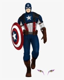 Simple Captain America Cartoon, HD Png Download, Free Download