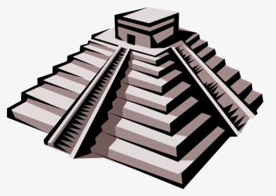 Vector Illustration Of Ancient Mayan, Aztec, Or Inca - Aztec Pyramid Drawings, HD Png Download, Free Download