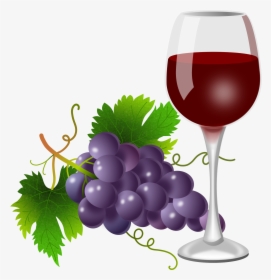 Purple Grapes And Wine Glass Clipart Everyday Foods, HD Png Download, Free Download