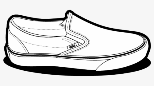 Shoe Clipart Vans - Slip On Vans Drawing, HD Png Download, Free Download