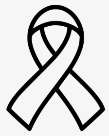 Ribbon Aids Cancer Hiv Solidarity - Cancer Awareness Ribbon Outline, HD Png  Download - kindpng