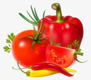 Transparent Tomato Slice Clipart - Tomatoes And Red Peppers, HD Png Download, Free Download