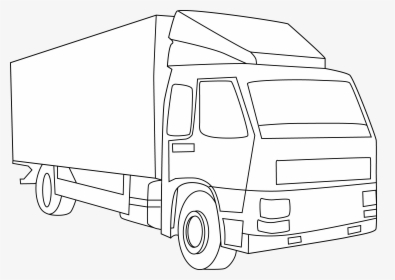 Cargo Truck Clipart Motor Vehicle - Truck Clipart Black Indian Truck Line Art, HD Png Download, Free Download