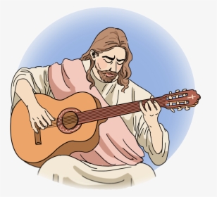 Jesus With Guitar Cartoon, HD Png Download, Free Download