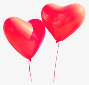 Free Two Heart Shaped Helium Balloons Png Image - Valentines Day Png, Transparent Png, Free Download