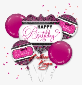 Black And Gold Balloons Png - Happy Birthday Black Pink, Transparent Png, Free Download