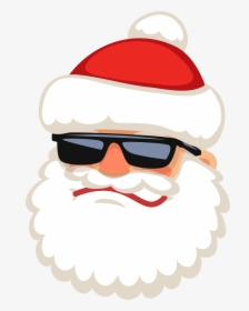 Wearing Sunglasses Claus Reindeer Vector Santa Clipart - Santa In Sunglasses Transparent Background, HD Png Download, Free Download