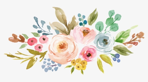 Download Ink Colorful Transparent Hand Painted Flowers - Transparent Background Watercolor Flower Png, Png Download, Free Download