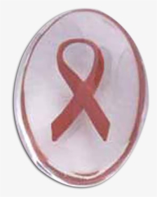 Red Awareness Ribbon Smooth Worry Stone - Emblem, HD Png Download, Free Download