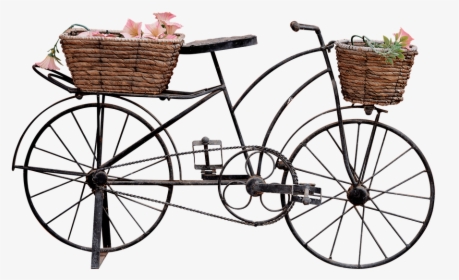 Png, Bicycle, Trim, Bicycle With Baskets, Bike Ornament - Bicycle With Basket Png, Transparent Png, Free Download