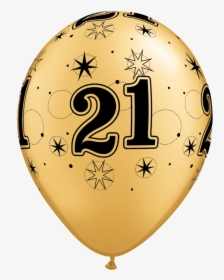 21 Png Transparent Background - Black And Gold 21st Balloons, Png Download, Free Download