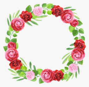 Hand Painted Three Colors Of Flowers Transparent - Rose Flower Garland Png, Png Download, Free Download