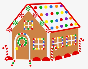 House With Christmas Lights Png Library - Cartoon Gingerbread House, Transparent Png, Free Download