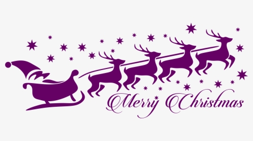 Santa Reindeer Typography Clip Arts - Santa With Reindeer Png, Transparent Png, Free Download