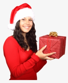 Santa Claus Woman Gift - Girl Santa Claus Png, Transparent Png, Free Download