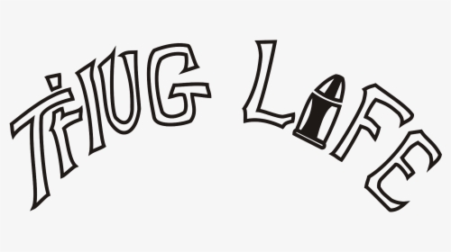 Thug Life Text Png Clipart - Thug Life Tattoo Png, Transparent Png, Free Download