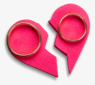 Two Wedding Rings Sitting On A Ripped Halves Of A Foam - Earrings, HD Png Download, Free Download