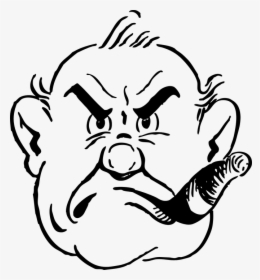 Face, Man, Mad, Angry, Person, Smoking, Cigar, Adult - Draw A Mean Person, HD Png Download, Free Download