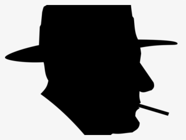 Smoking Clipart Silhouette Person - Guy With Fedora Silhouette, HD Png Download, Free Download