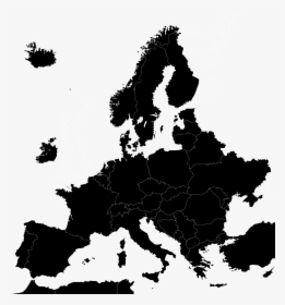 Silhouette Europe Map Vector , Png Download - Map Of Europe Silhouette, Transparent Png, Free Download