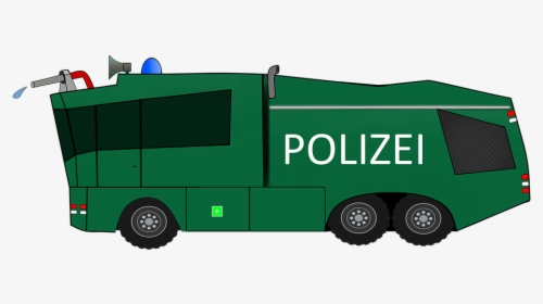Police, Police Car, Vehicles, Water Cannon, German, - Police Water Cannon Vector, HD Png Download, Free Download