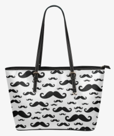 Black Handlebar Mustache / Moustache Pattern Leather - Tote Bag, HD Png Download, Free Download