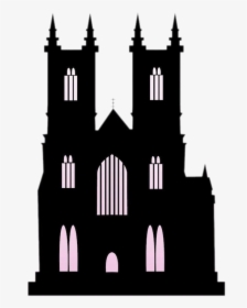 Church Silhouette Building Clip Art - Transparent Black Castle, HD Png Download, Free Download