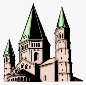 Clip Art Cathedral Steeple Vector Image - Illustration, HD Png Download, Free Download