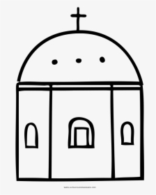Santorini Church Steeple Coloring Page - Drawing, HD Png Download, Free Download