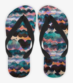 Chinelo Abstract Waves Marine Watercolor - Flip-flops, HD Png Download, Free Download