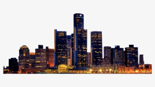 Detroit New York City Skyline Youtube - Detroit Skyline Transparent Background, HD Png Download, Free Download