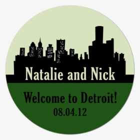 Detroit Skyline Personalized Sticker Wedding Stickers - Silhouette, HD Png Download, Free Download