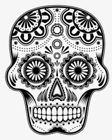 Day Of The Dead Skull Png , Png Download - Dia De Los Muertos Coloring Pages, Transparent Png, Free Download